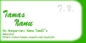 tamas nanu business card